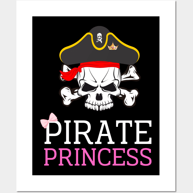 Pirate Princess Skull Girl Halloween Costume Wall Art by AE Desings Digital